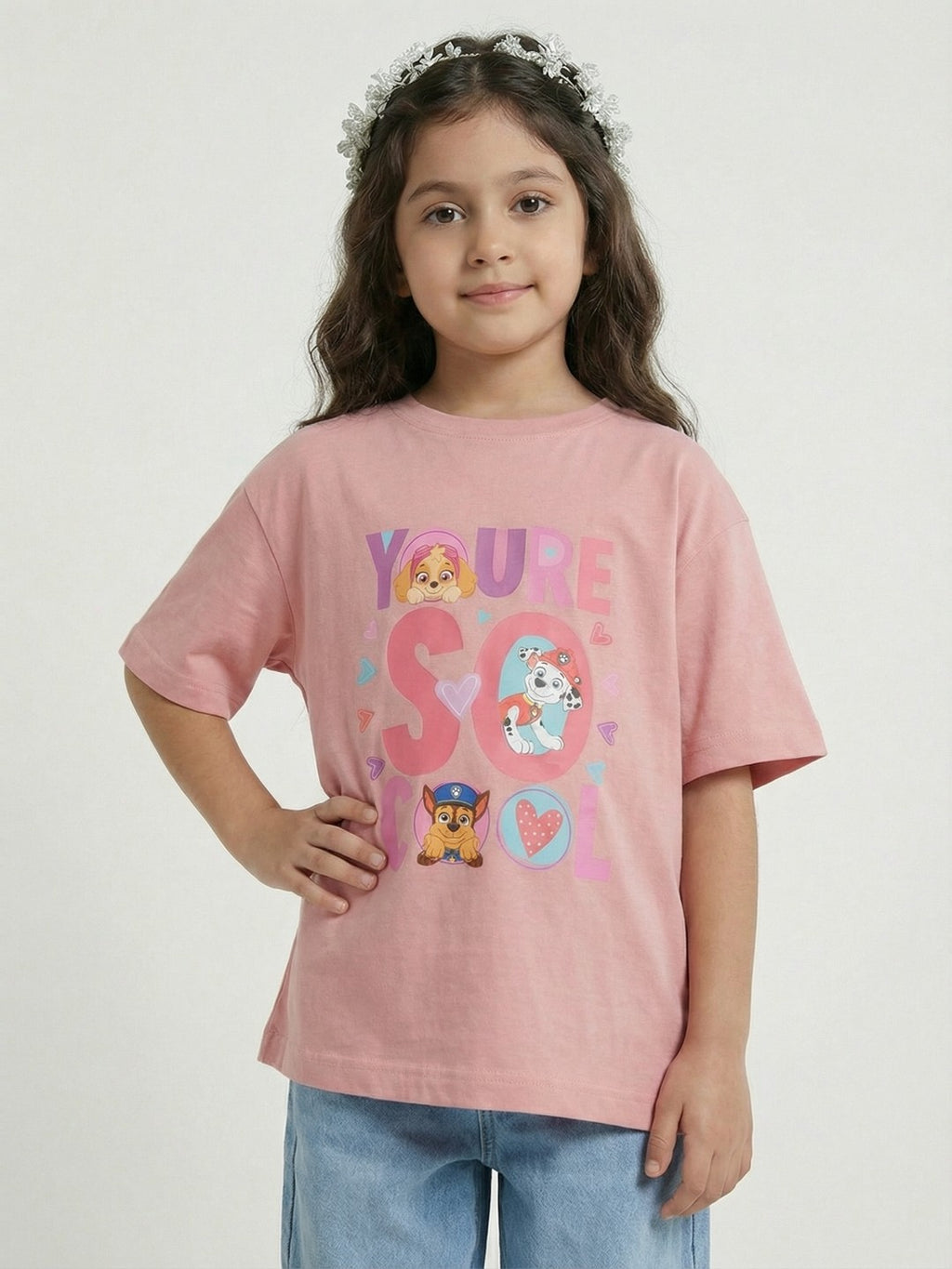Paw Patrol Cute Graphic Pink Kids  T-Shirt
