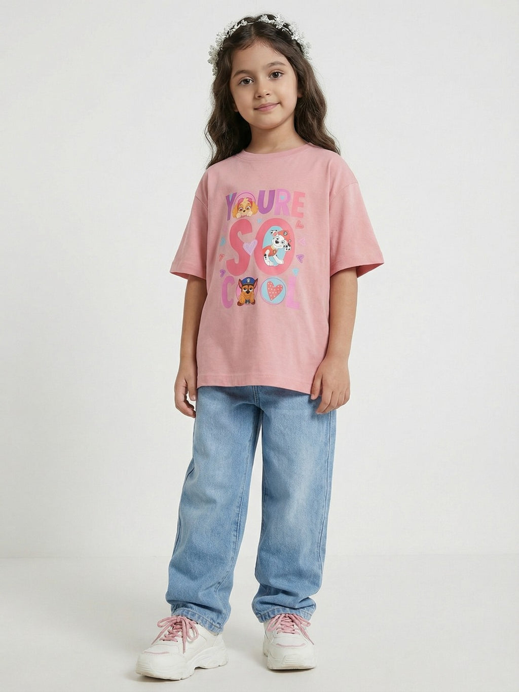 Paw Patrol Cute Graphic Pink Kids  T-Shirt