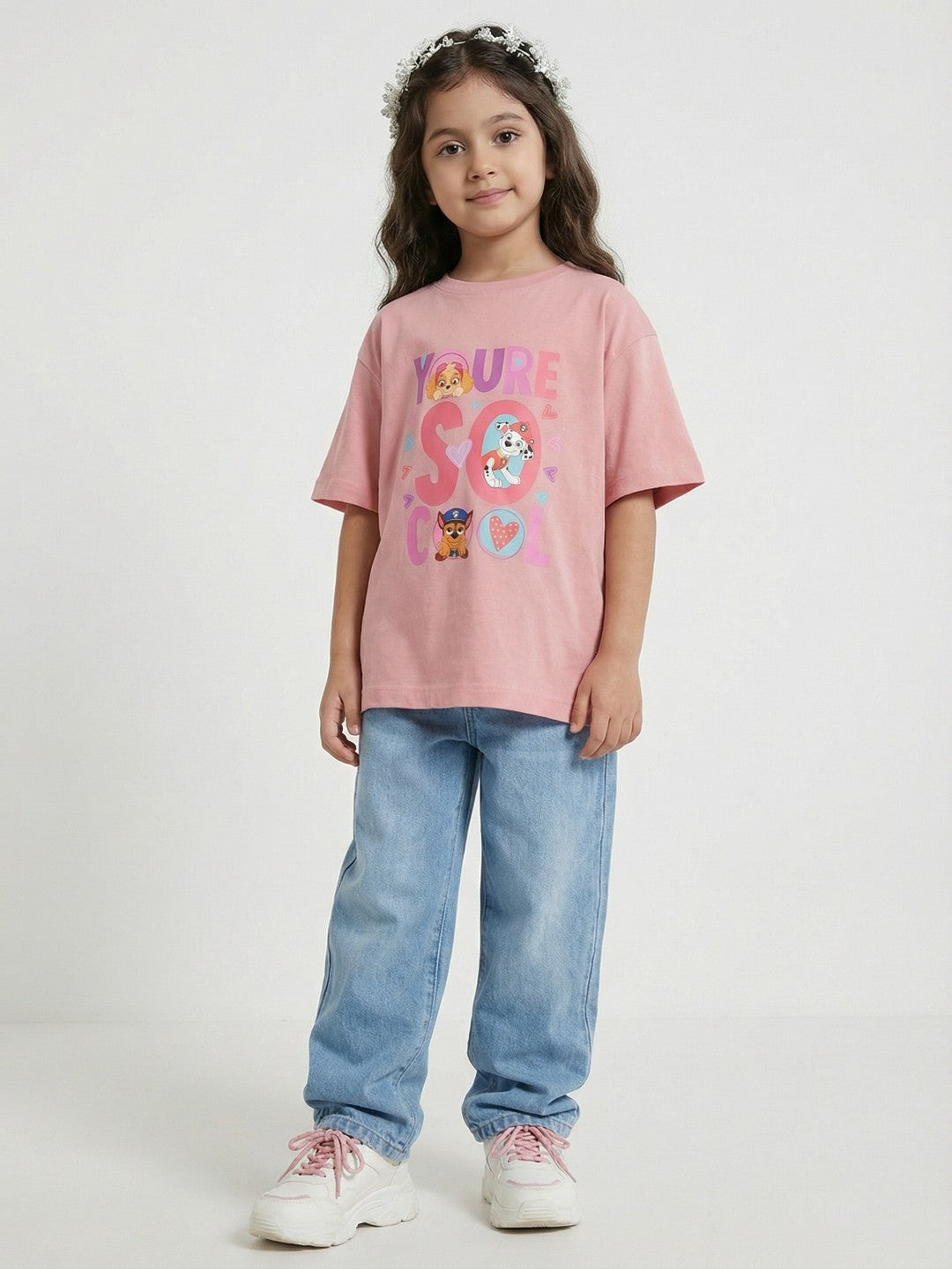 Paw Patrol Cute Graphic Pink Kids  T-Shirt