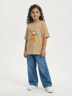 Garfield Ice Cream Graphic Beige Kids  T-Shirt