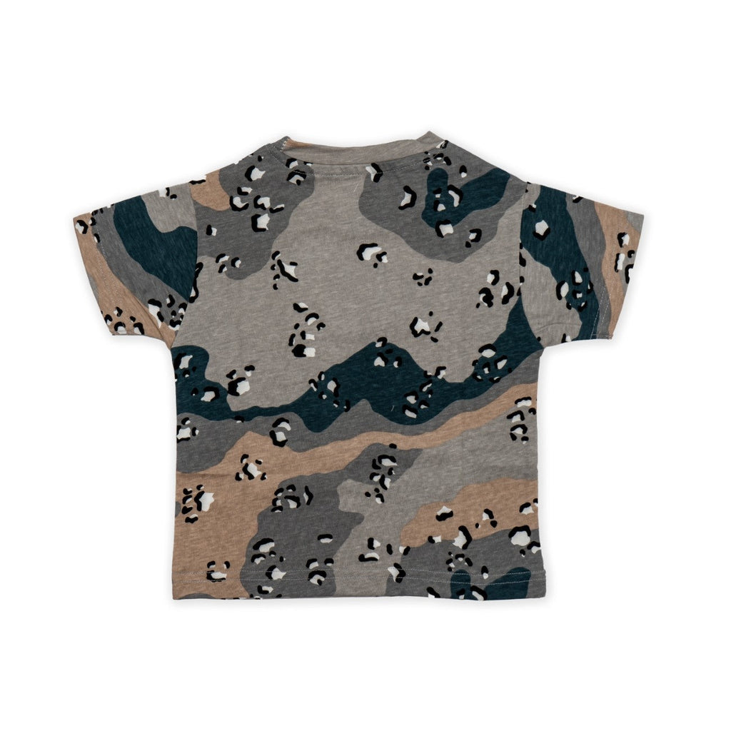 camouflage printed baby tshirt shorts set back