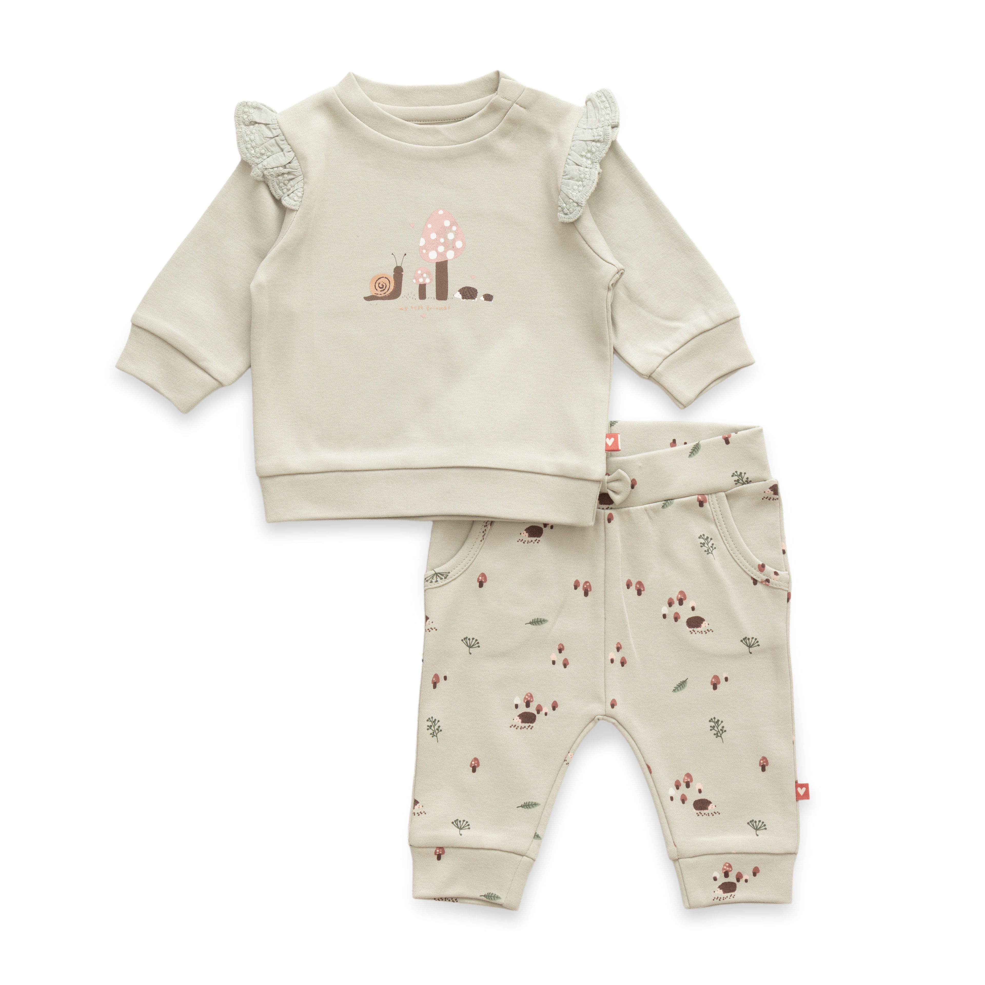 Adorable Green & Pink Pastel Theme Mushroom Designer Baby Layette Pack