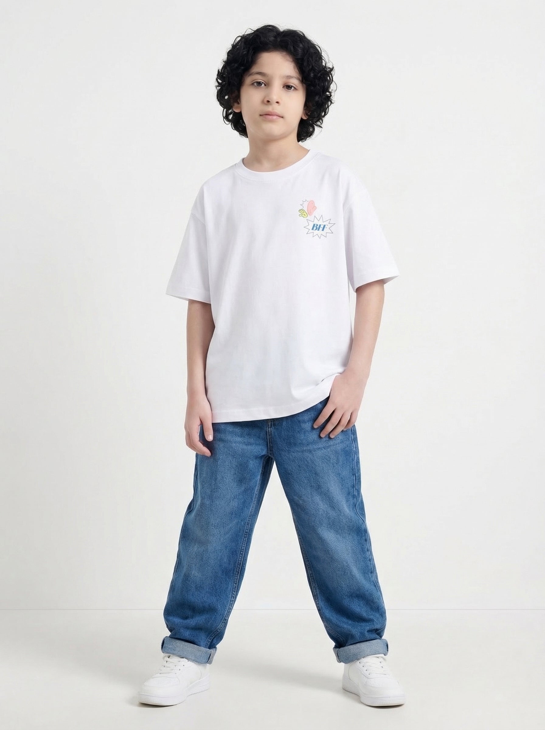 BFF_Fist_Bump_Cartoon_Print_Kids_T-Shirt_Sponge_Bop