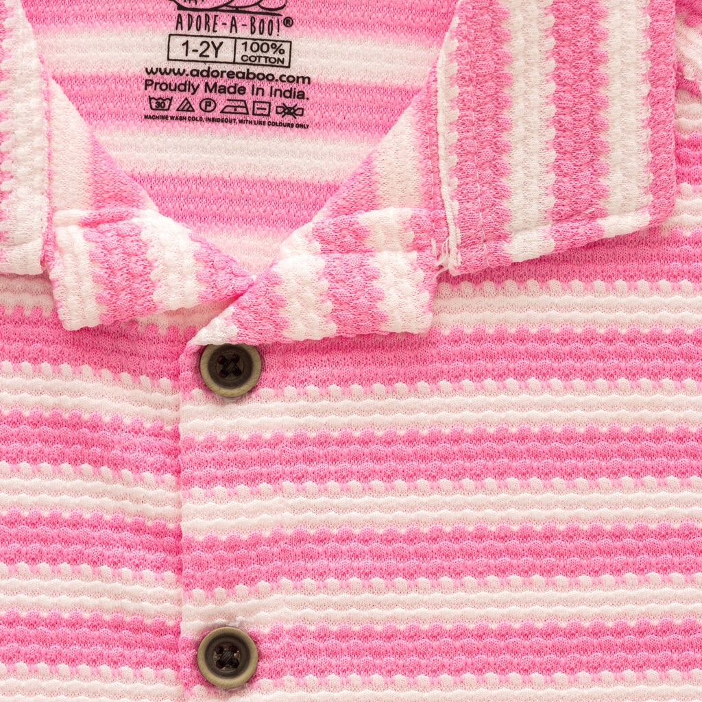 pink boys shirt closeup