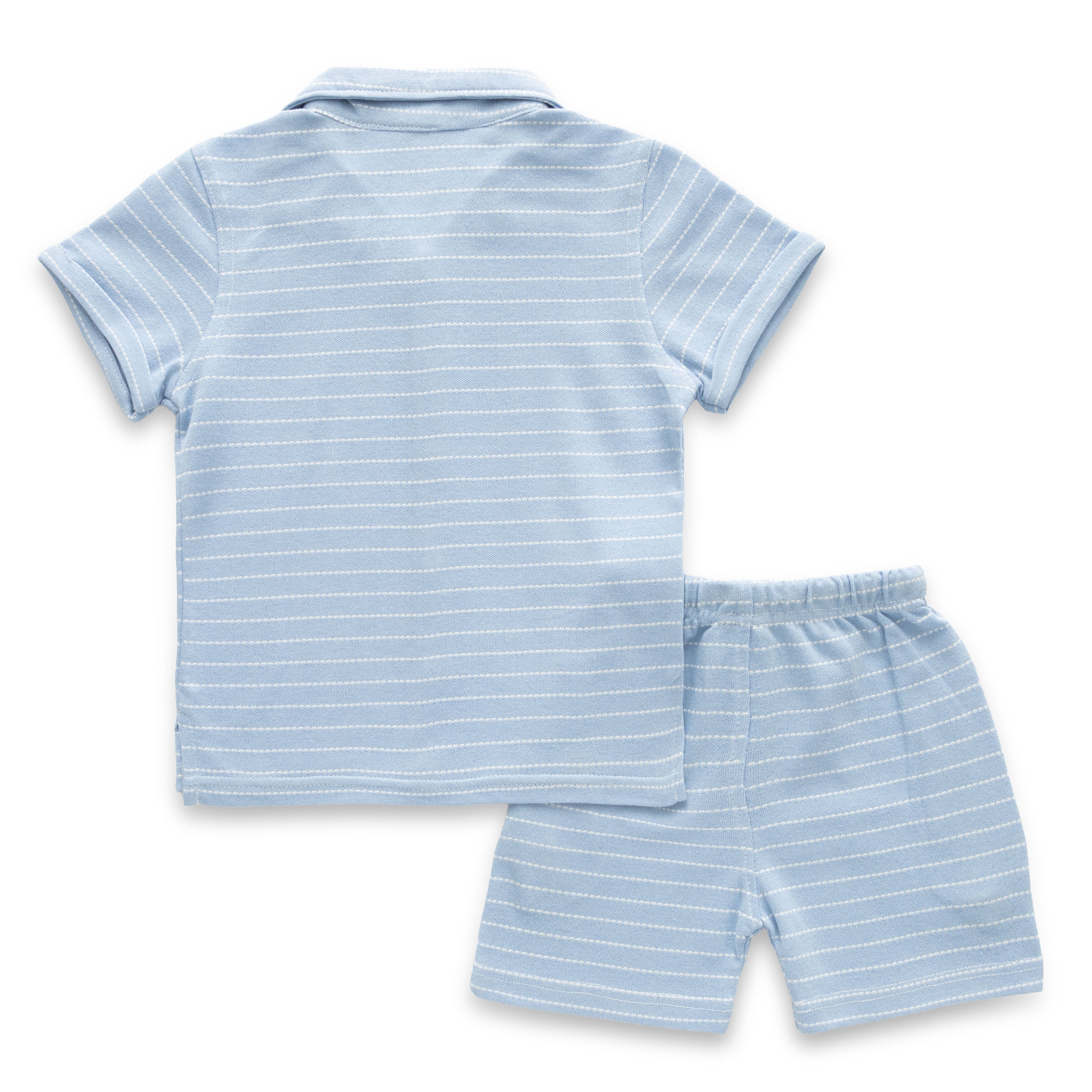 stripes boys shirt with shorts back