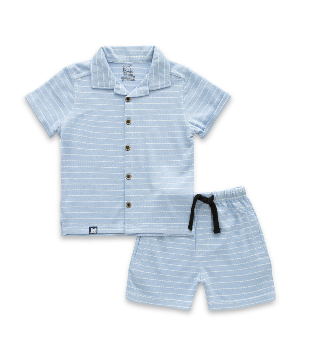 stripes boys shirt with shorts