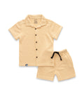 orange stripes boys shirt with shorts