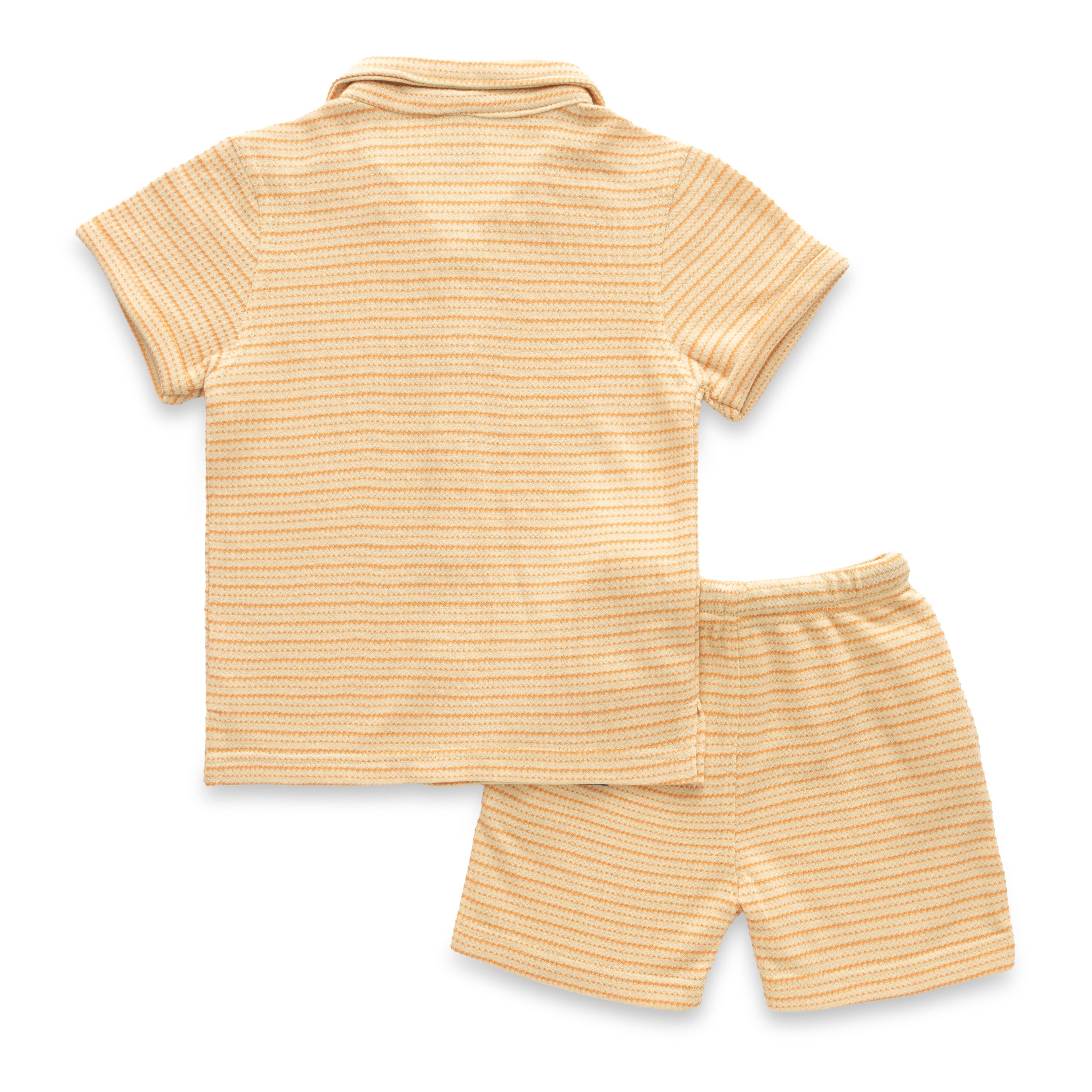 orange stripes boys shirt with shorts back
