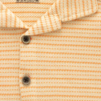 orange stripes boys shirt closeup