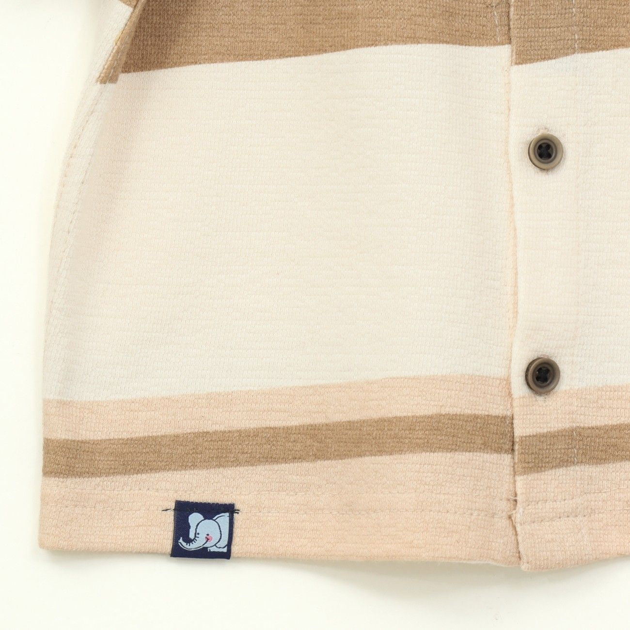 Beige Multi Stripe Kids Boys Shirt & Shorts Set