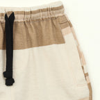 Beige Multi Stripe Kids Boys Shirt & Shorts Set