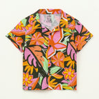 Tropical Floral Print Kids Boys Shirt & Shorts Set
