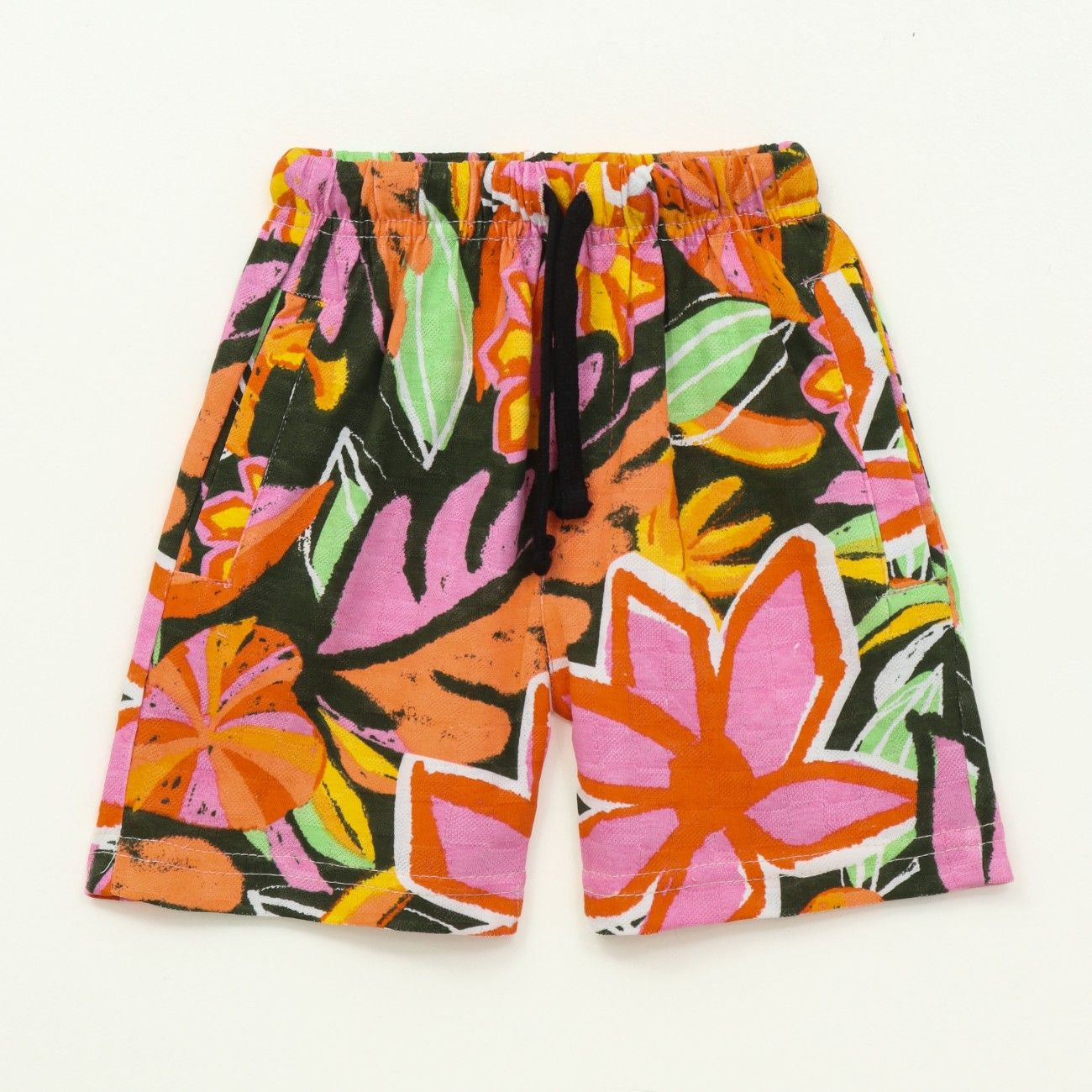 Tropical Floral Print Kids Boys Shirt & Shorts Set