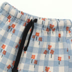 Blue Gingham Floral Kids Boys Shirt & Shorts Set