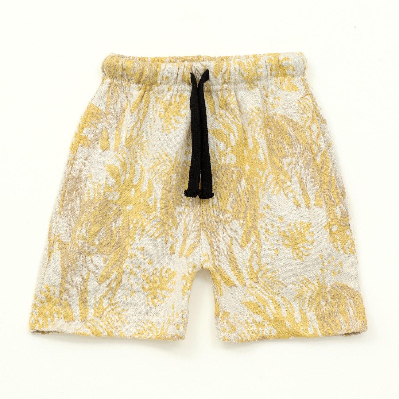 Mustard Jungle Leaf Print Kids Boys Shirt & Shorts Set