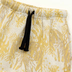 Mustard Jungle Leaf Print Kids Boys Shirt & Shorts Set