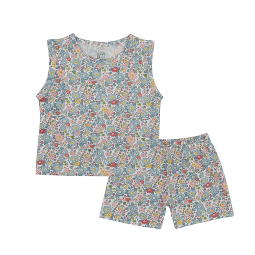 Baby Blue Floral Printed Lounge Wear Set
