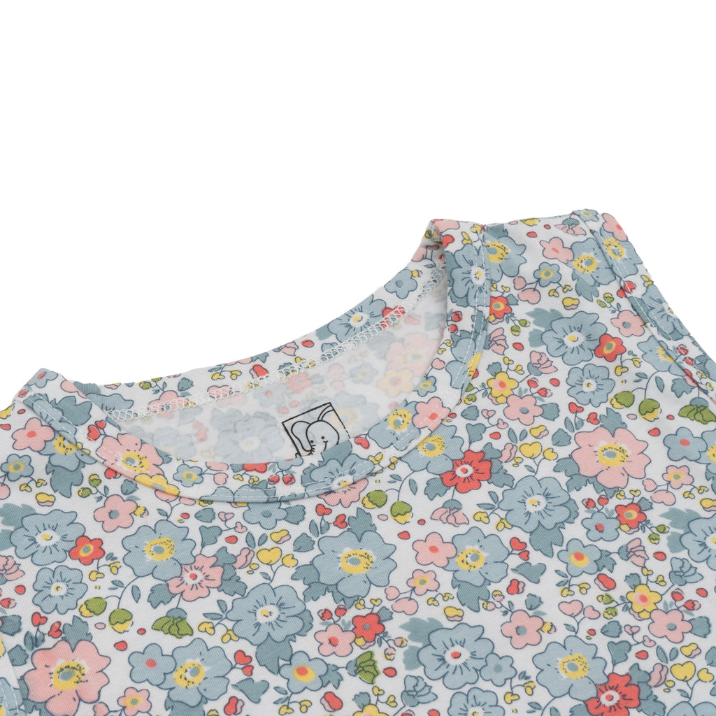 Baby Blue Floral Printed Lounge Wear Set
