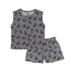 Baby Grey Dino Printed Lounge Wear Set