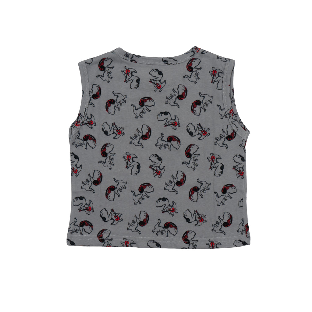 Baby Grey Dino Printed Lounge Wear Set