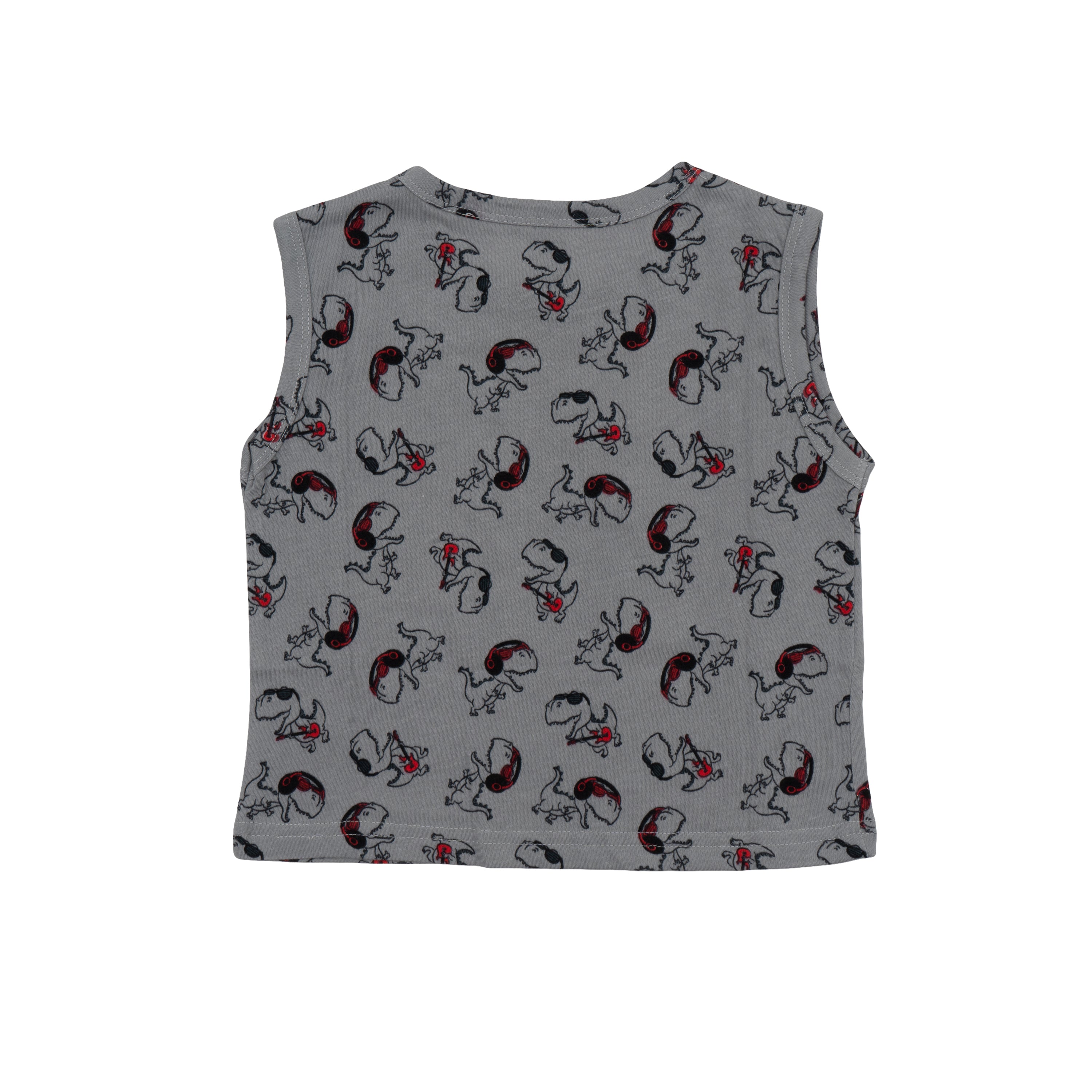 Baby Grey Dino Printed Lounge Wear Set