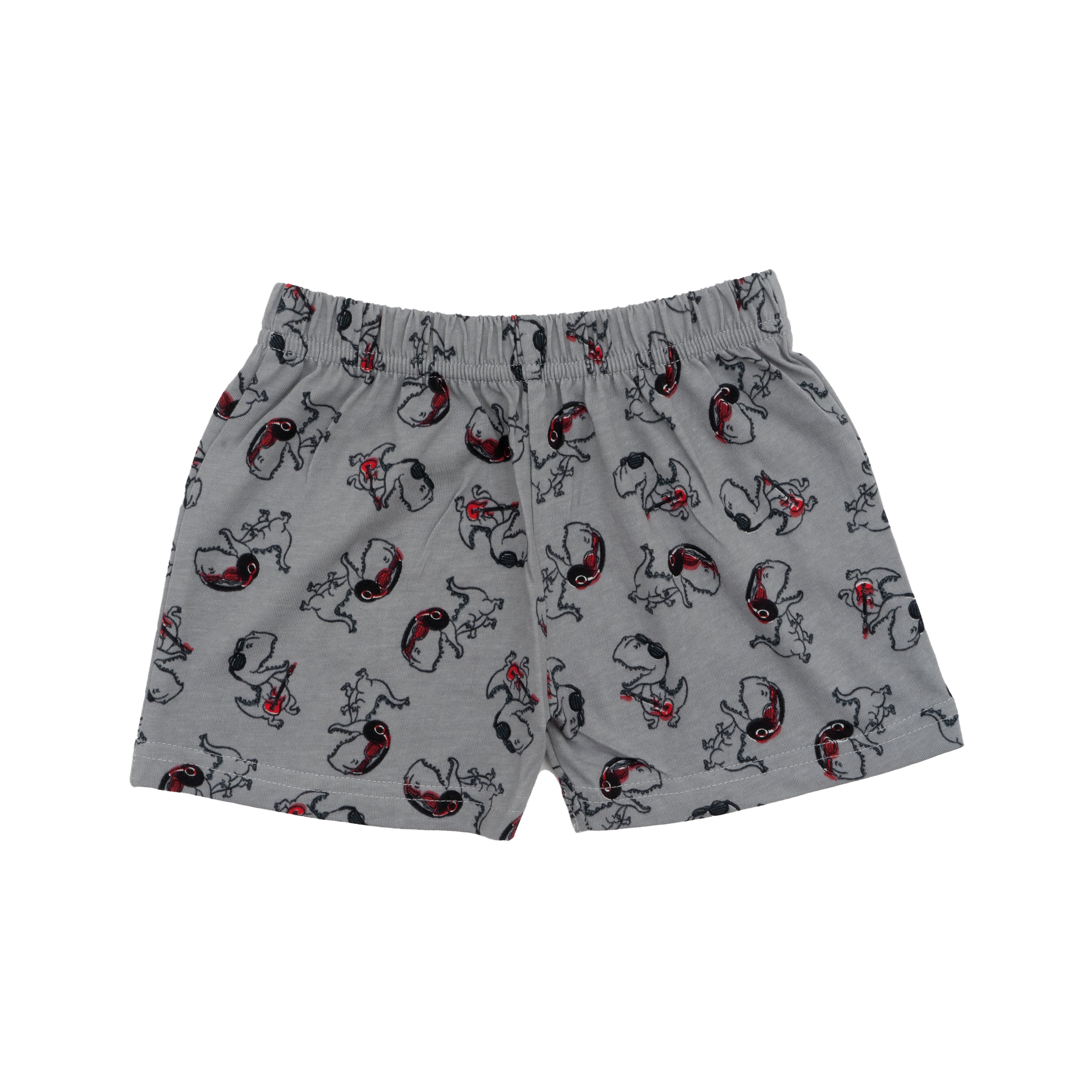 Baby Grey Dino Printed Lounge Wear Set