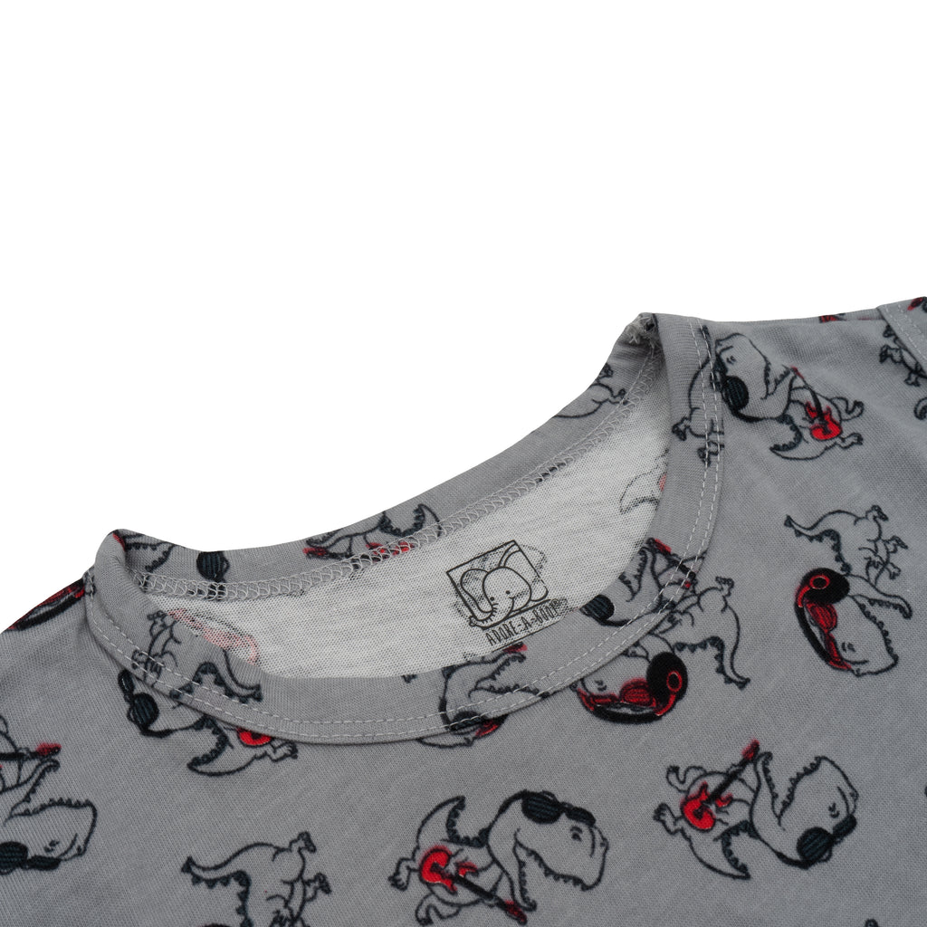Baby Grey Dino Printed Lounge Wear Set