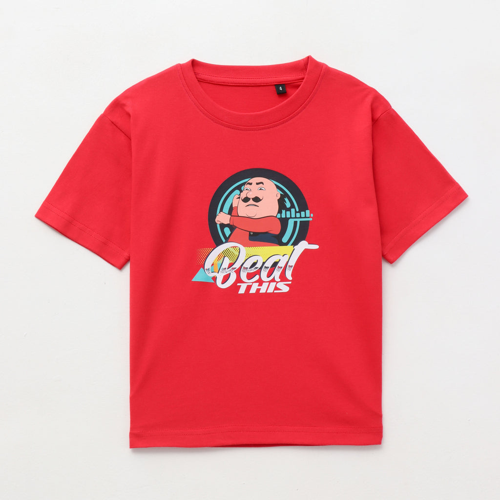 Beat This Swag Graphic Kids T-Shirt – Motu Patlu