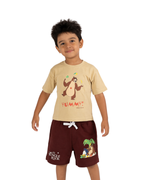Beige Jungle Book “Yummy” Kids T- Shirt and Shorts Set