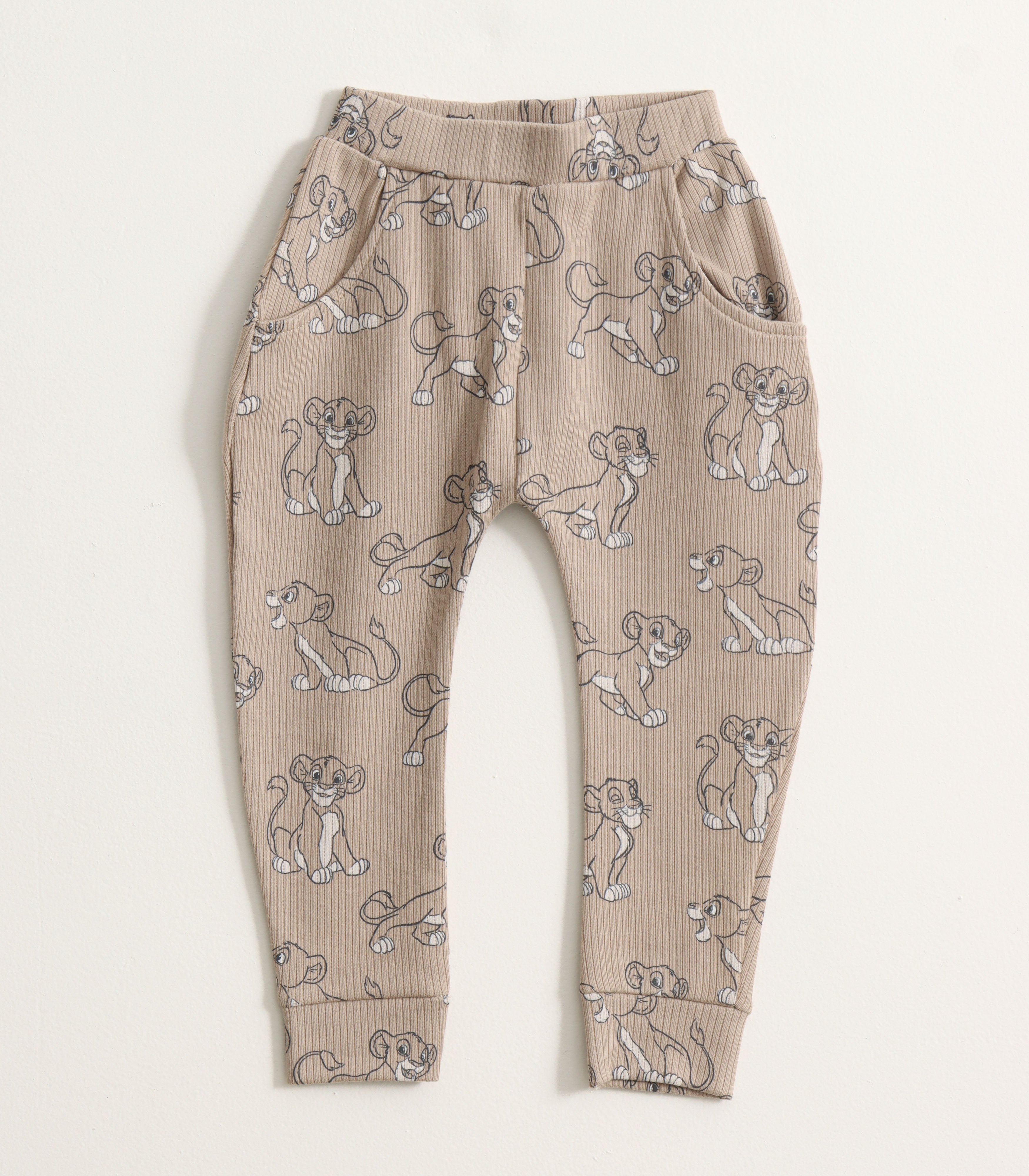 Beige Lion Cub Print Kids Pyjama Set