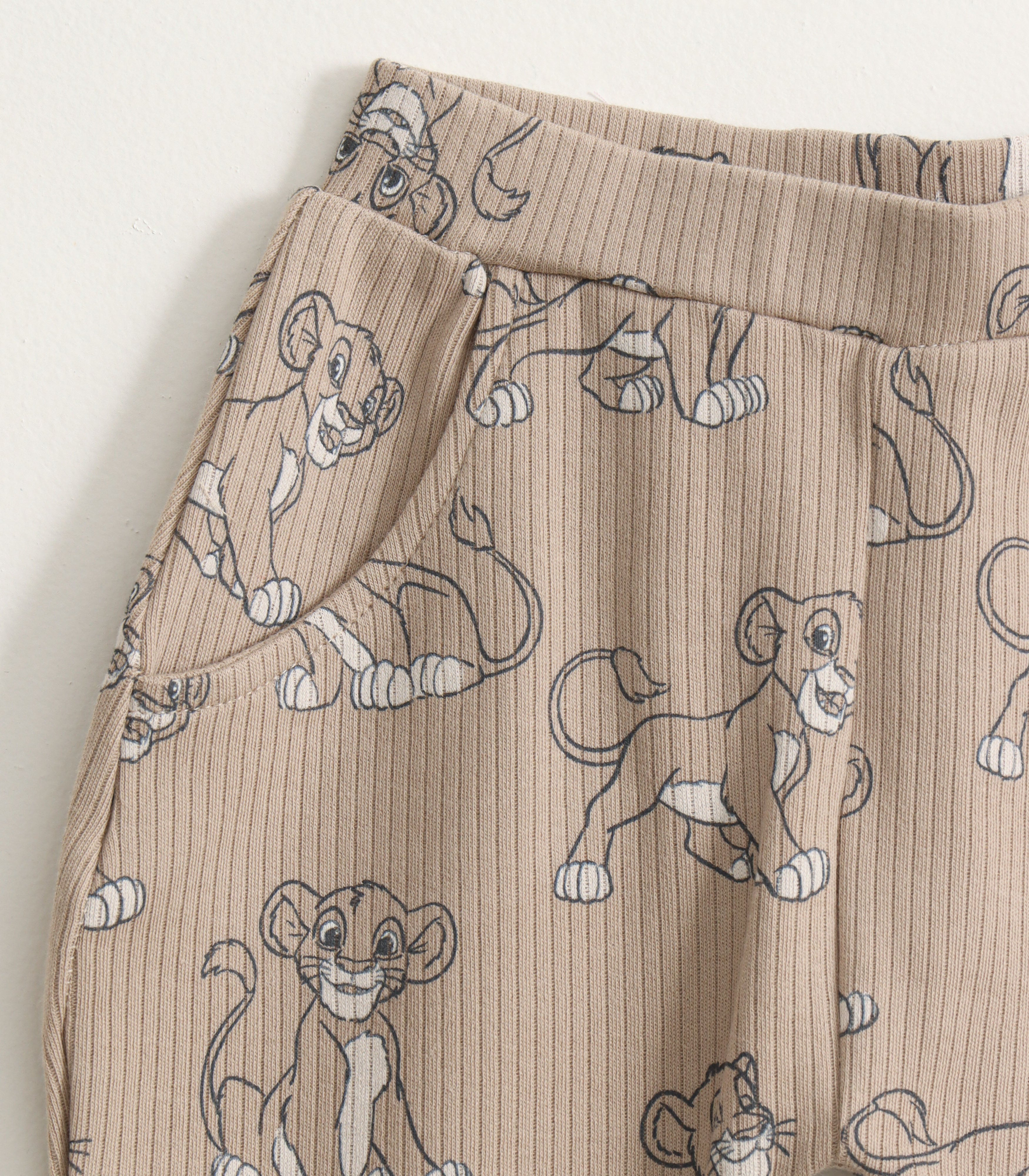 Beige Lion Cub Print Kids Pyjama Set