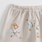 Beige Safari Animal Print Kids Co-ord Set