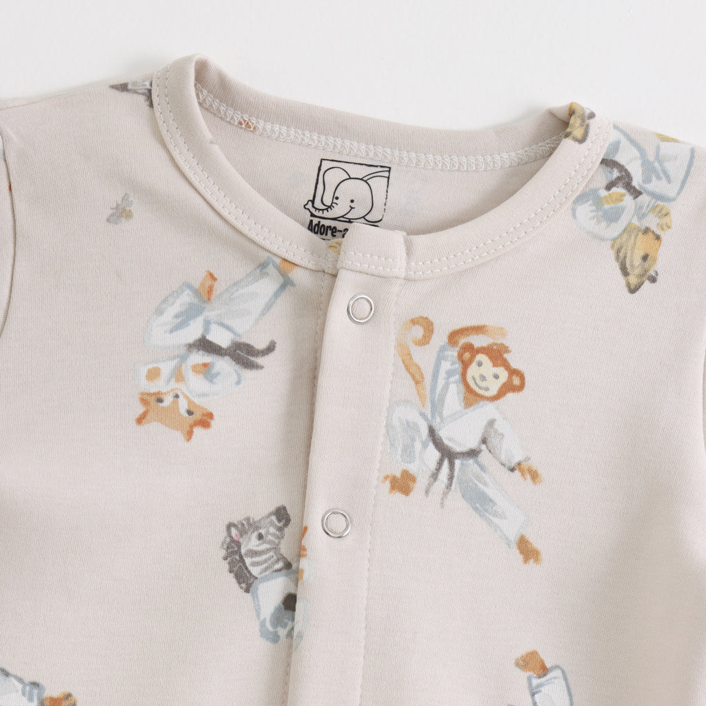 Beige Safari Animal Print Kids Co-ord Set