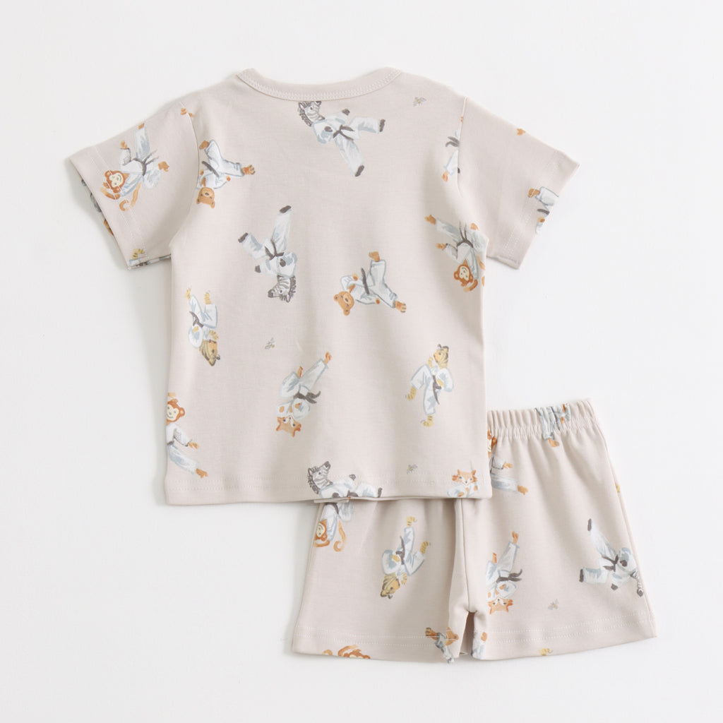 Beige Safari Animal Print Kids Co-ord Set