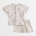 Beige Safari Animal Print Kids Co-ord Set