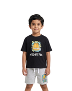 Black “Attitude This” Garfield Kids T- Shirt and Shorts Set