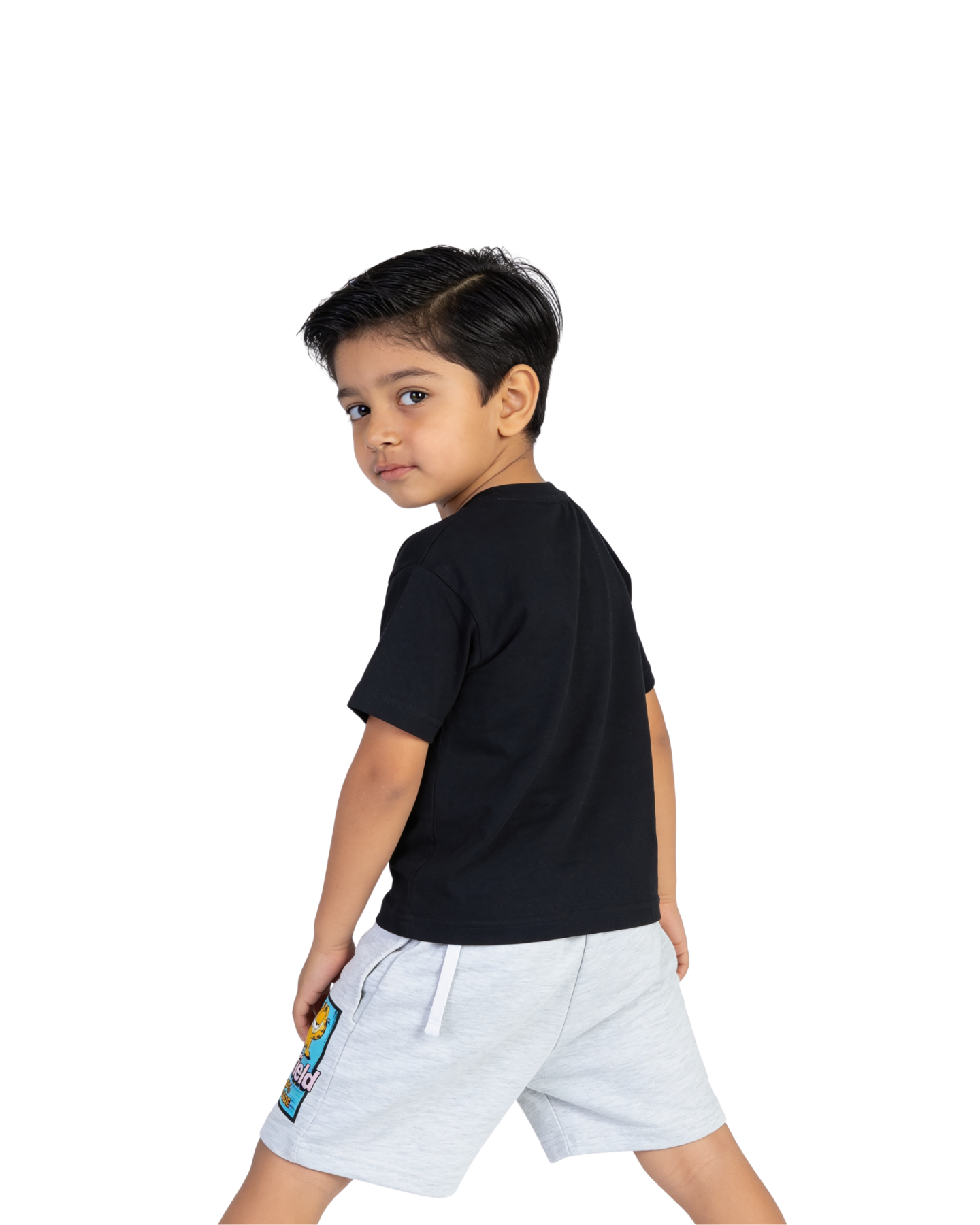 Black “Attitude This” Garfield Kids T- Shirt and Shorts Set