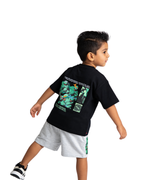 Black Ninja Mode Turtles Graphic Kids T- Shirt and Shorts Set