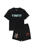 Black Ninja Turtles TMNT Printed Kids T- Shirt and Shorts Set
