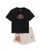 Black TMNT Ninja Mode Logo Kids T- Shirt and Shorts Set