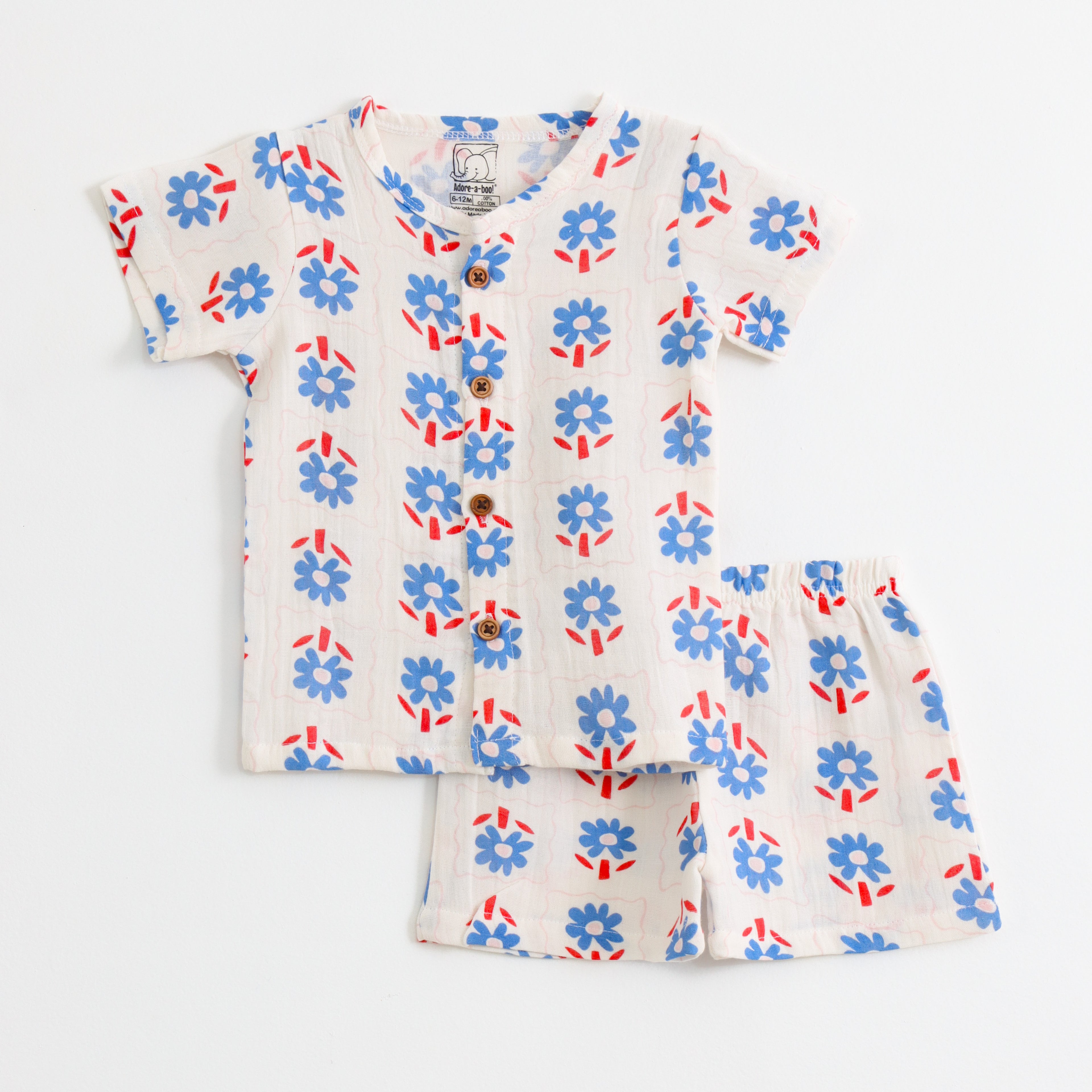 Blue Daisy Floral Print  Co-ord Set