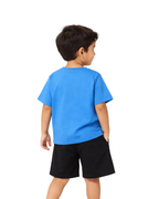 Blue “I’m Not Lazy” Garfield Kids T- Shirt and Shorts Set