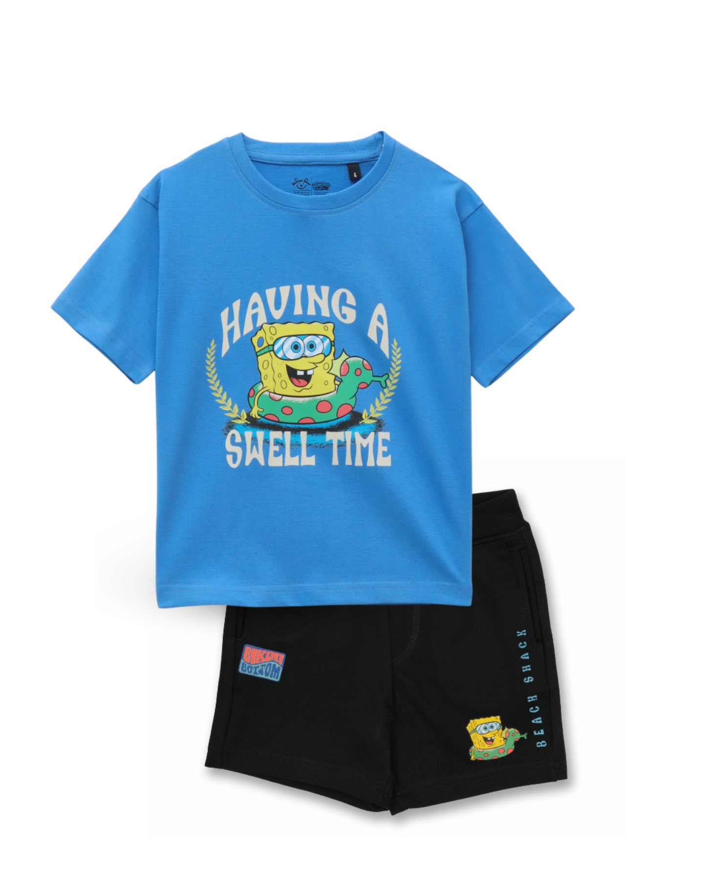 Blue SpongeBob “Having a Swell Time” Kids T- Shirt and Shorts Set