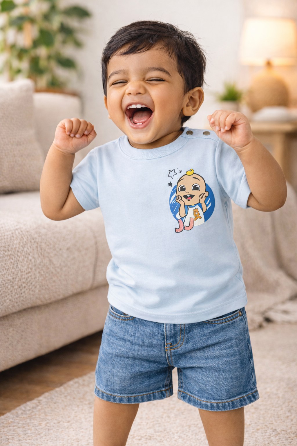 Cocomelon JJ Smiling Cartoon Baby T-Shirt
