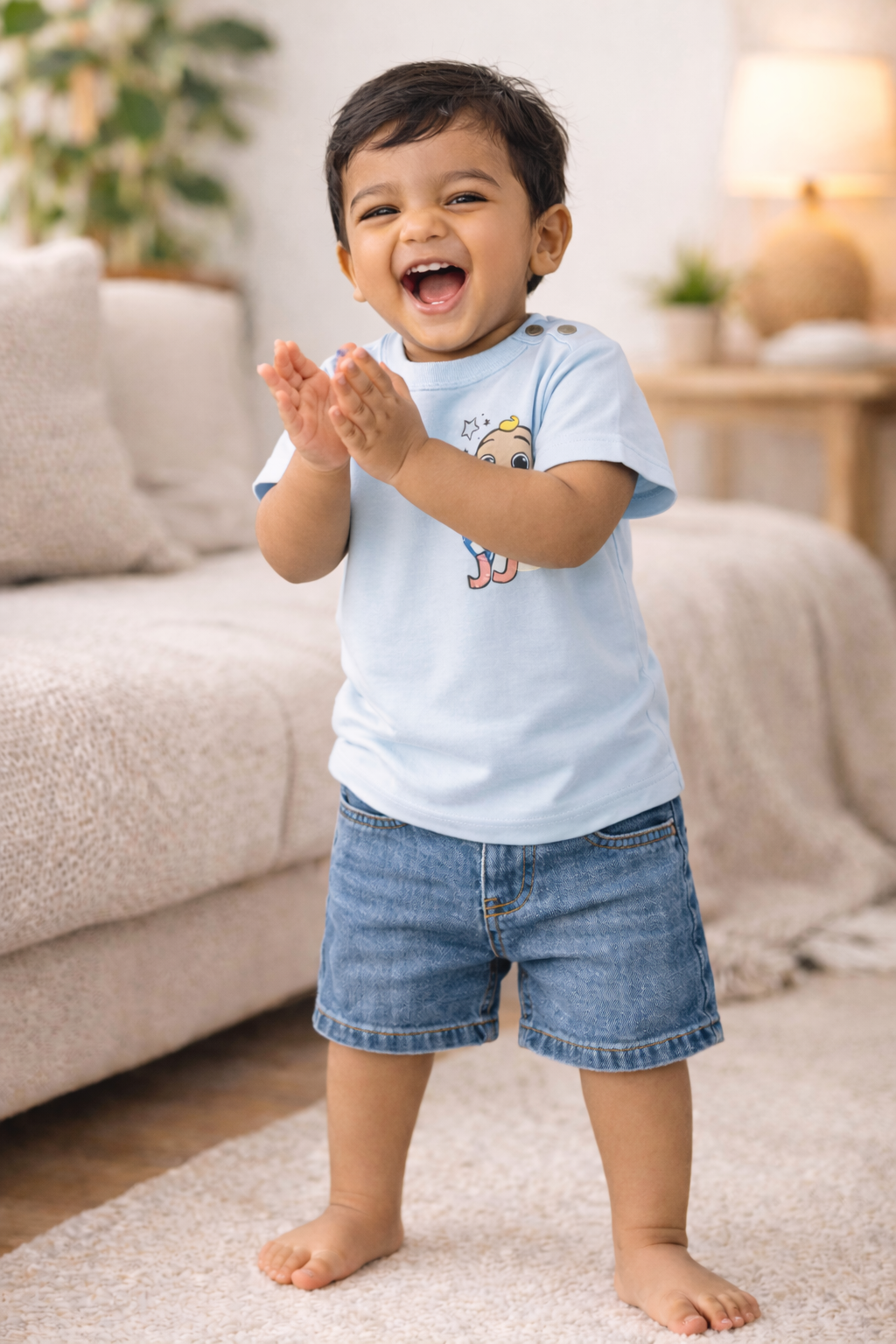 Cocomelon JJ Smiling Cartoon Baby T-Shirt
