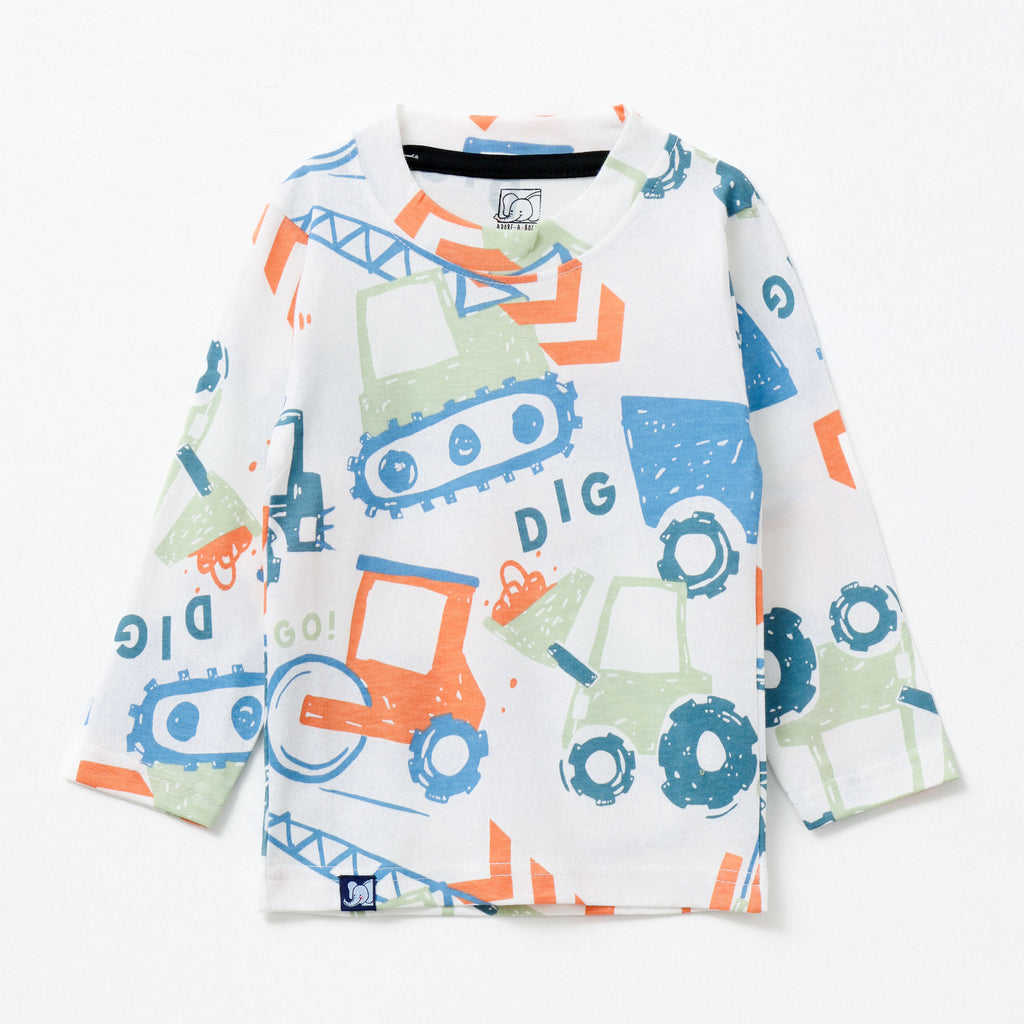 Construction Vehicles Print Kids Pyjama Set