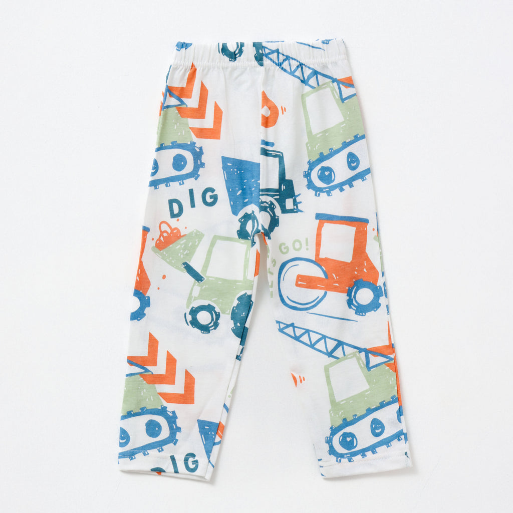 Construction Vehicles Print Kids Pyjama Set