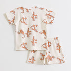 Cream Tiger Print Kids Co-ord Set