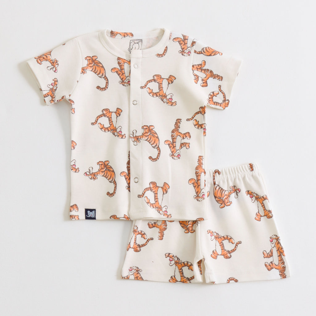 Cream Tiger Print Kids Co-ord Set