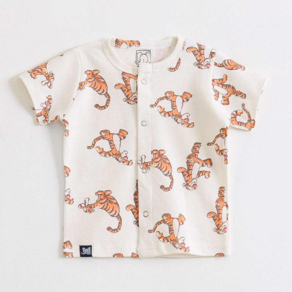 Cream Tiger Print Kids Co-ord Set